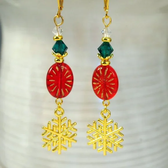 Handmade Christmas Earrings - Picture 4 of 5
